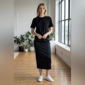Classic Black Midi Skirt — Sleek Everyday Staple